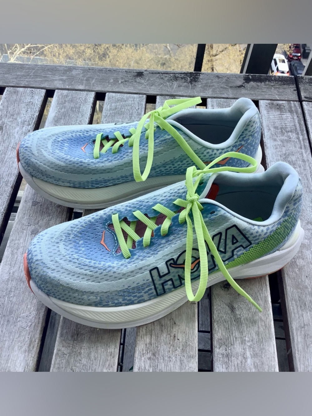 HOKA Mach X women’s running shoes 'Dusk/Illusion' colorway Sz 7 EUC